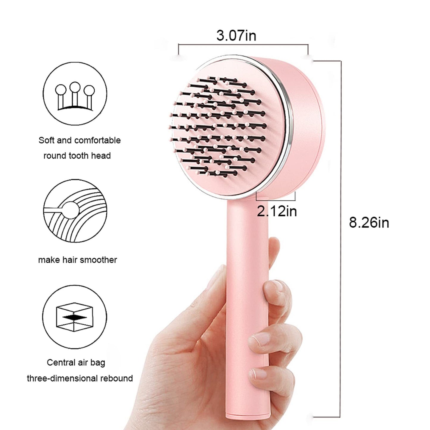 One-key Self-cleaning Hair Brush For Women Curly Hair Brush