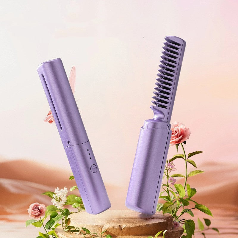 Professional Wireless Hair Straightener Curler Comb